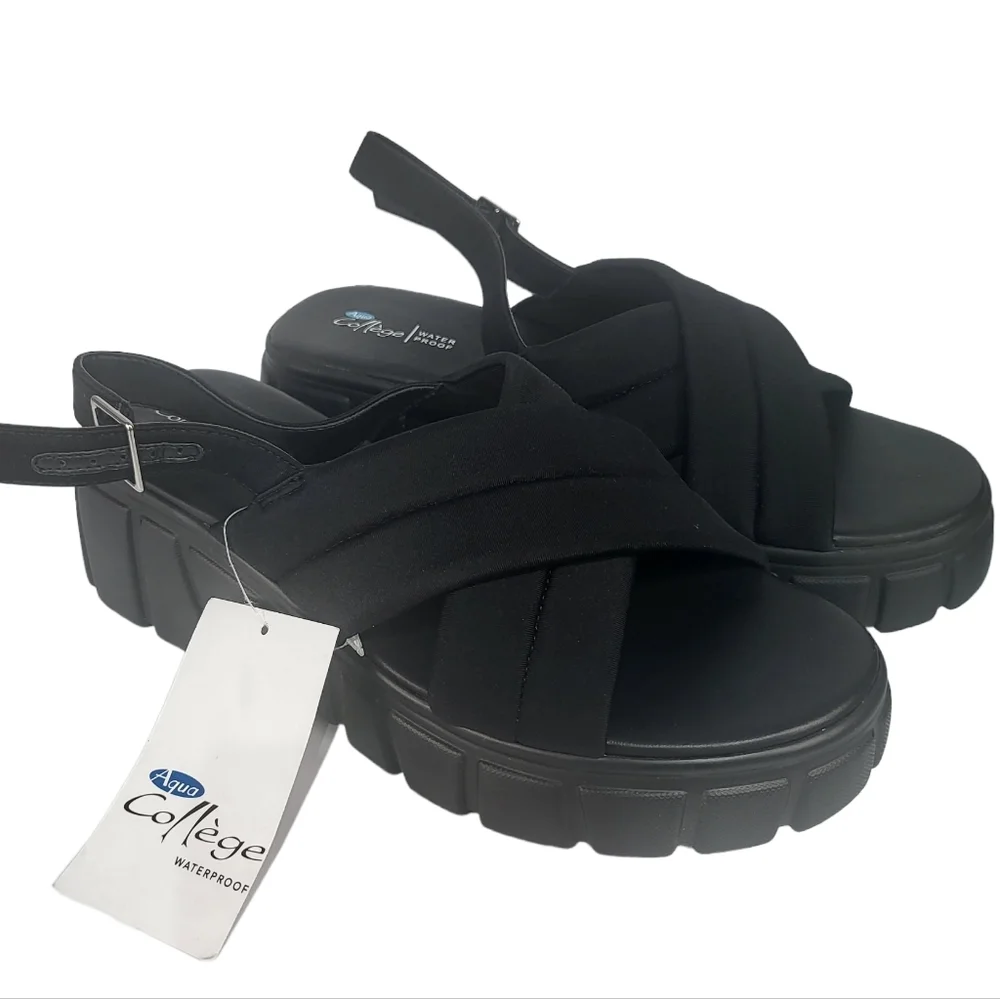 Aqua College Godess Waterproof Sandals Black - Picture 2 of 4